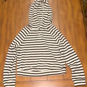 Cat & Jack Black and White Striped Hoodie Top